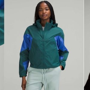 Evergreen Cropped Full-Zip HoodieGreen Jasper / Wild Indigo NWT 12